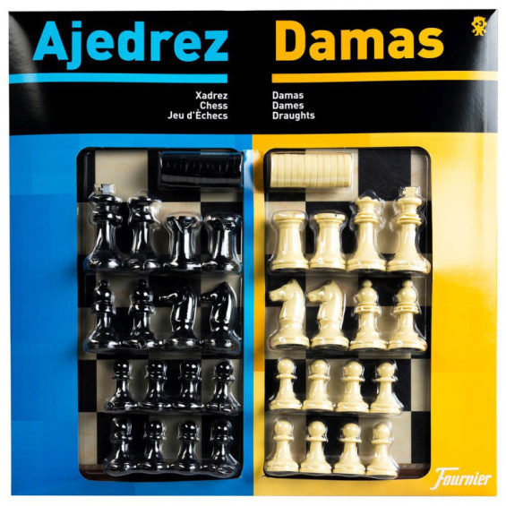 Tablero Gran Ajadrez y Damas con Accesorios