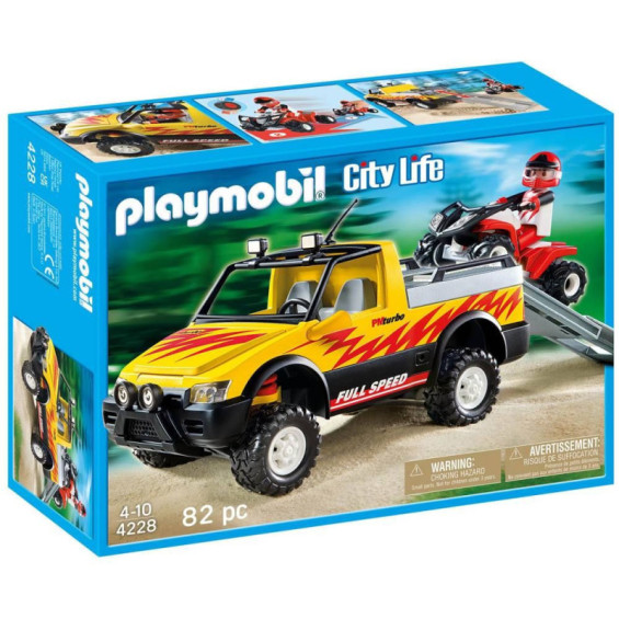 PLAYMOBIL City Life Pick-Up con Quad de Carreras - 4228